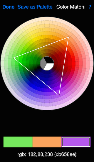 iphone screenshot of color matching