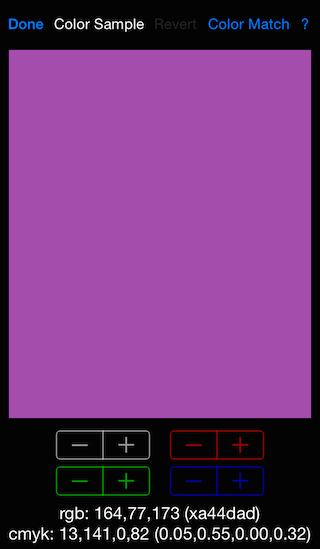 iphone screenshot of color sample