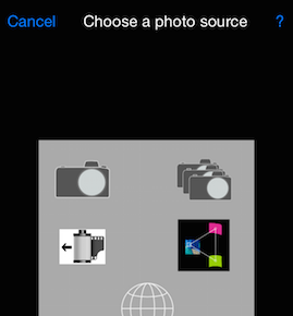 screenshot of ways to get photos