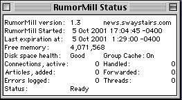 RumorMill Status Window