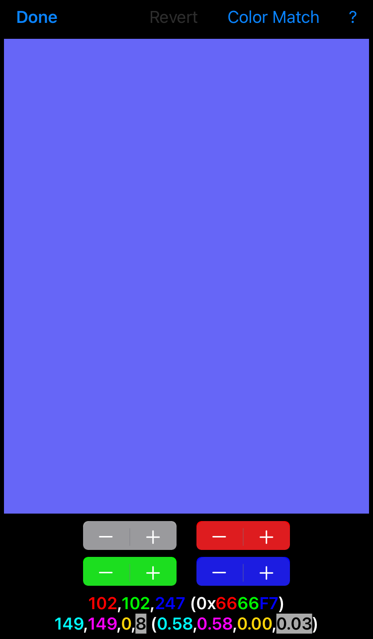 screenshot of a color sample