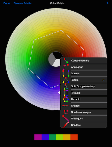 iPad showing color matching