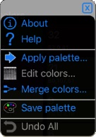 Color editor menu