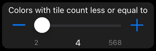 Color tile count controls