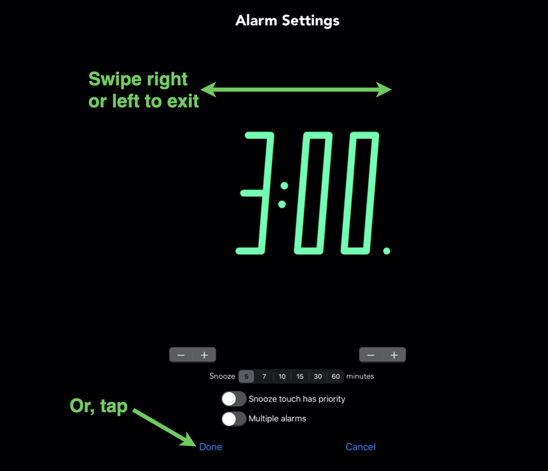 Annotated alarm settings