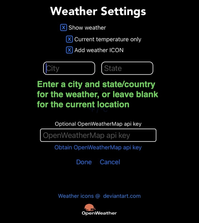 Setting city for weather forecast