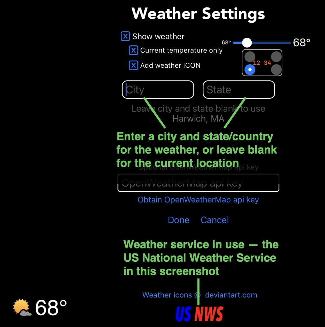 Setting city for weather forecast